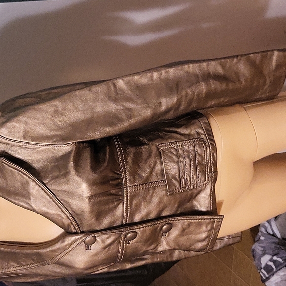 IDEOLOGY WOMENS LEATHER JACKET SZ SMALL PETITE - Picture 2 of 6